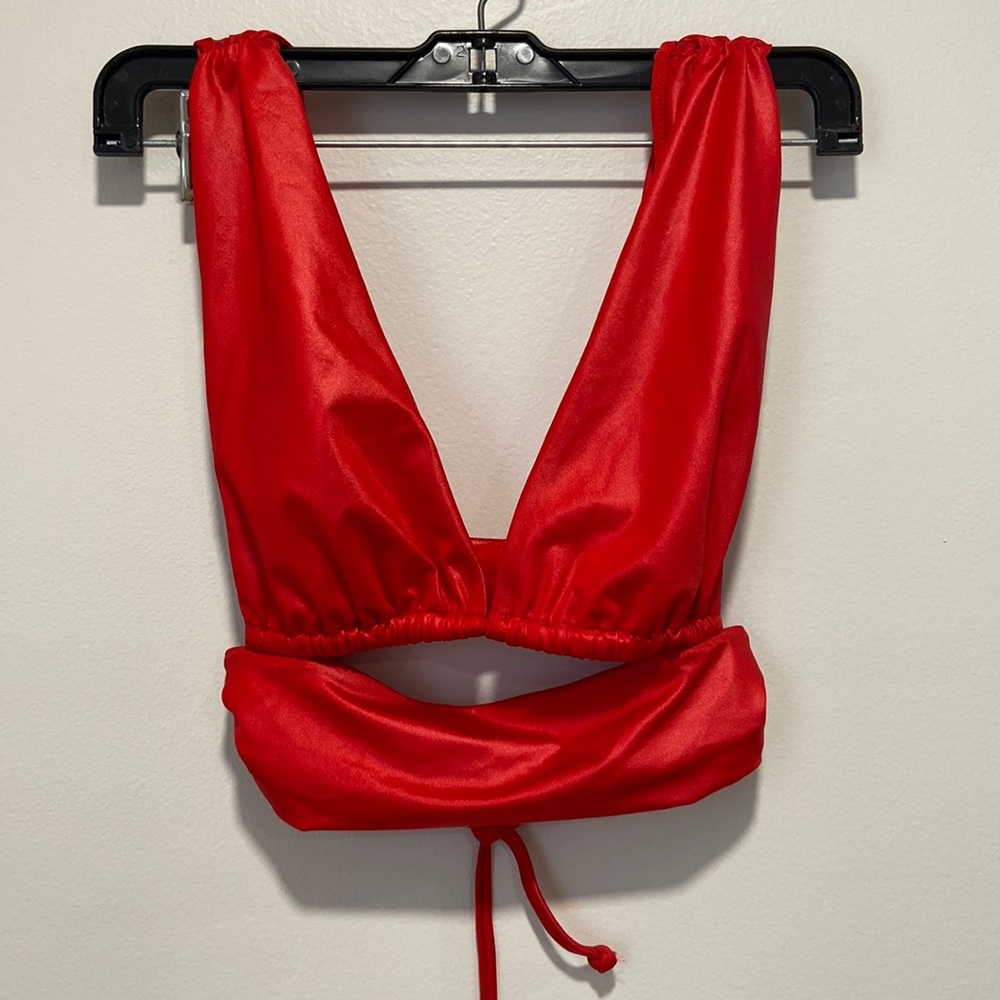 ASOS Hot Red Bikini Top Women Size 4